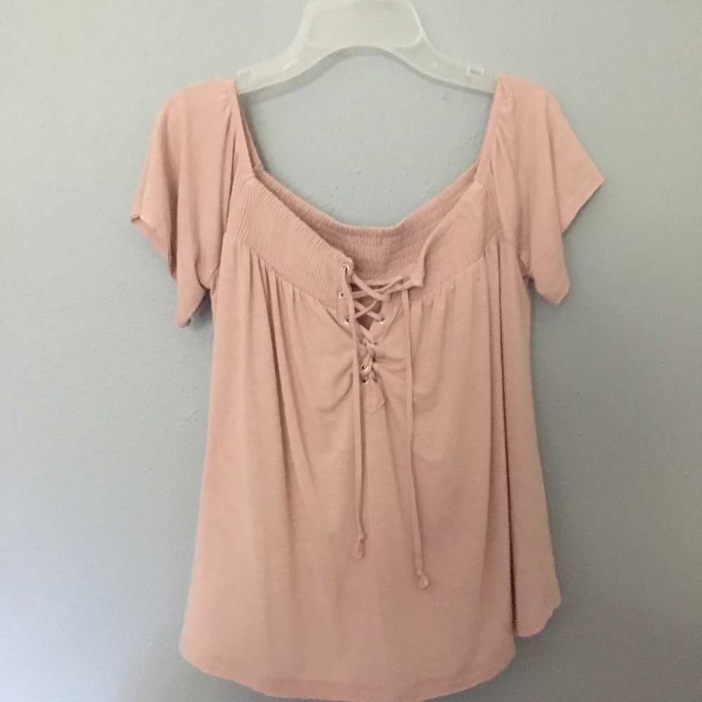 AE Tie front off the shoulder top-NWOT